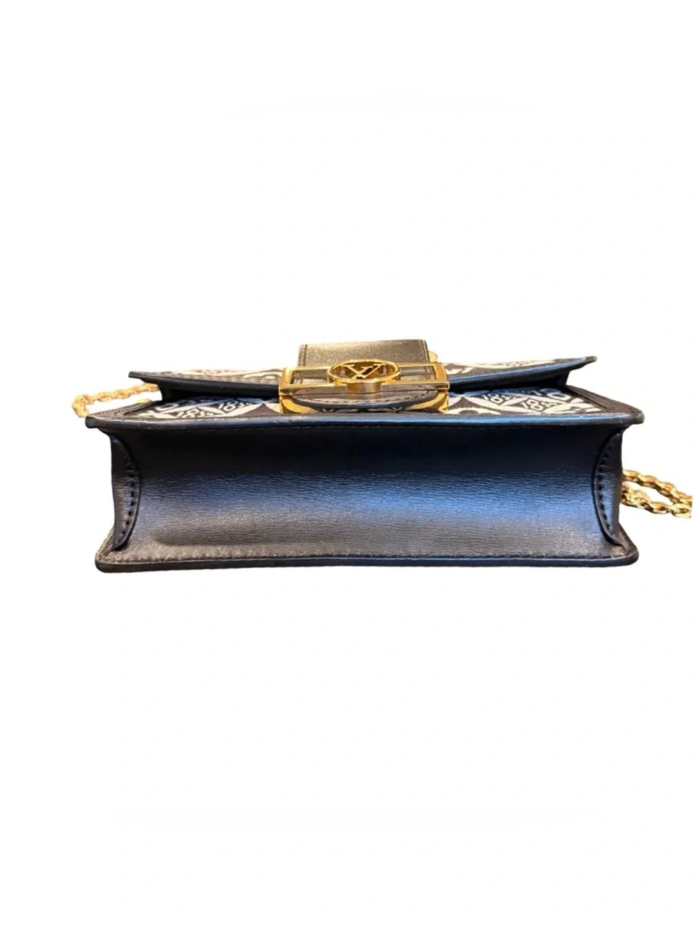 Louis Vuitton 1854 Dauphine Chain Wallet /Bag Black Ivory Jacquard LV Crossbody - Picture 11 of 17